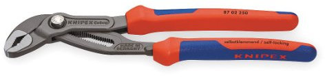 Knipex Cobra-Pinza con giunto, antiscivolo, in acciaio al cromo-vanadio e acciaio, plastica, colore: blu/rosso