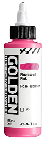 GOLDEN High Flow Acrylics, Fluorescent Pink, 4 fl. oz. Bottle