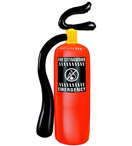 Amakando Extintor de Fuego Hinchable Decorativo, Accesorio de Bombero para decoración de Fiestas temáticas, Accesorios de Carnaval