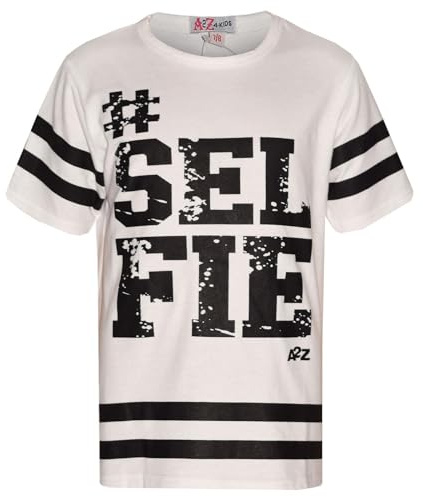 A2Z 4 Kids Girls T Shirts #Selfie Printed T Shirt Plain Camouflage Pullover Top Short Sleeve Shirt Soft Feel Summer Tank Top & Tees Gifts for Childrens Girls Age 5-13 Years