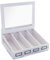Mendler Cubiertos HWC de C25, Caja Organizadora de Madera Con Tapa, Paulownia Shabby Blanco 37 x 33 x 17 cm