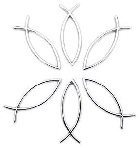 Oblique Unique® 6X Fische Konfetti Silber Glänzend für Kommunion Taufe Hochzeit Deko Fische Tischdeko Streudeko