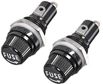 sourcing map 2Stk.13mm Gewinde Schraubkappe Panel Mounted 5x20mm Sicherungshalter AC 125V / 15A 250V / 10A