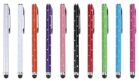Hemobllo Stylet Tablette, Stylets Stylus Universels Capacitifs, Lot de 10 Stylets universels capacitifs, pour écran Tactile, téléphone, Mobile, Tablette