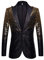 PYJTRL Herren Anzugjacke mit Pailletten (XS, Goldfarben/Schwarz)