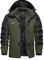 EKLENTSON Herren Winterjacke Skijacke Gefütterte Warme Wanderjacke Schnee Jacke mit Kapuze, (Armeegrün, M)