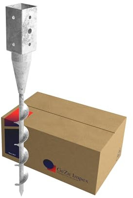 GeZu Impex Bodenhülse zum Eindrehen 71 x 71 x 650 mm