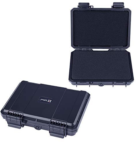 Lykus HC-1810 wasserabweisend Mini Koffer Trockenbox mit anpassbar Schaumstoff, Innengröße 18x12x3,7 cm, IP66 spritzwassergeschützt