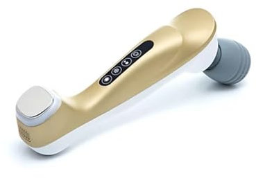 WINCH Beauty Vibe | Gesichtsmassagegerät mit Kälte- und Wärmefunktion gegen Kopfschmerzen und Verspannungen sowie für schöne und faltenfreie Haut dank der Anti-Aging Wirkung (Gold-Weiß)