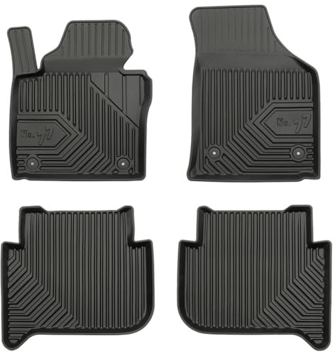 MOTOS Gummimatten Auto Fussmatte passend für Volkswagen Touran I 2003-2010 vor dem Facelift Verbessern Sie Ihren Reisekomfort mit Antirutschmatte Auto No.77- Allwetter fußmatten Auto, Schutz vor Versc