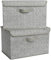 GRANNY SAYS Cajas Almacenaje con Tapa, Paquete de 2 Cajas Almacenaje Tela para Estantes, Cajas de Tela Almacenaje Ropa Armario, Cajas Organizadoras con Tapa, Cajas Almacenaje Decorativas, Gris