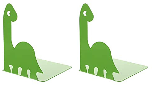 NUOBESTY 1 paire de serre-livres en métal avec motif dinosaure réglable pour étagères, livres, magazines, bibliothèque, bureau, maison, salle de classe