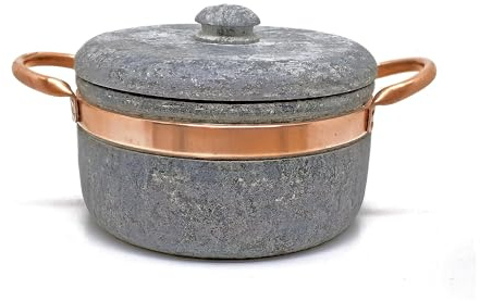 Cookstone 4.4 quarts dutch oven - soapstone with copper handles - THE GREEN ALTERNATIVE TO CAST IRON