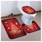 OttoBen Weihnachts Badematten Set 3 Teilig 3D Drucken Badezimmer Fußmatte Garnitur rutschfeste Badteppich Stand WC Badvorleger Toilet Mat Teppich 10# 50 * 80cm+40 * 50cm+38 * 43cm