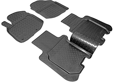 Recambo Gummi Fußmatten passend für Honda Jazz GE/GG/GP | 2008-2015 | Passgenau per 3D-Scan | Hoher Rand hält Wasser & Schmutz sicher auf | TPE Gummi – rutschfest, geruchsneutral & formstabil