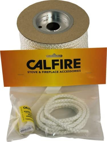 3mm Stove Rope for Stove Door,Woodburning Replacement Rope Kit, Fibreglass White Rope Seal Pack (with Large 50ml Super Seal Thermic Glue) White Rope 3mm x 2M