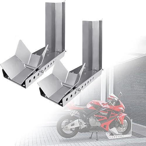 YUENFONG 2x Verladehilfe Schiene Motorradwippe Motorradständer Vorderradklemme für Anhänger Vorderrad Transportständer