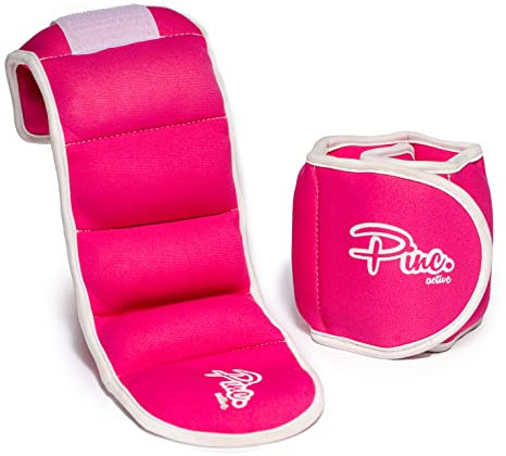 Verstellbare Knöchelgewichte Set (0,5 kg - 2,3 kg) – insgesamt 4,5 kg – für Frauen, Männer und Kinder – für Workouts zu Hause, Pilates, Yoga, Boxen, Tanzen und Widerstandstraining, Rosa