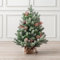 Christow Artificial Mini Christmas Tree with Snow Pine Cones & Berries, 2ft / 60cm Flocked Miniature Tabletop Spruce, Small Indoor Decoration, Natural Looking PVC & PE Needles, Hessian Wrapped Base