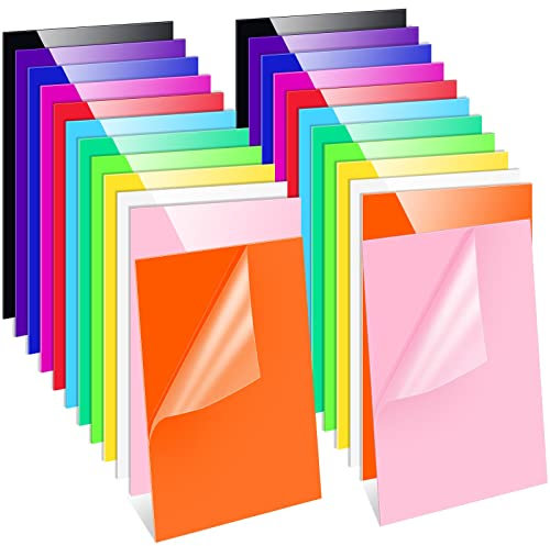 24 Stück farbige Acrylplatten, 0.08 Zoll dicke Acrylplatte, keine transparente Acrylplatte in 12 Farben zum Gravieren für Schild, Heimdekoration, Handarbeit, DIY, Kunsthandwerk (30.5x20.3 cm)