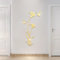 HNVNER Wandtattoo Blume 3D DIY Spiegel Wandaufkleber für Wohnzimmer Wandsticker für Schlafzimmer Wanddeko für Sofa Hintergrund TV Wand Hintergrund(59 x 31 in, Golden)