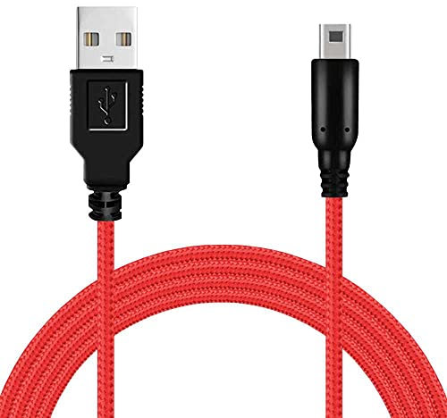 OcioDual 3DS Ladekabel, USB Ladegerät Kabel 3DS XL, 1,2m, Kompatibel mit DSi, DSi New 2DS XL Konsolen, 2DS USB Ladekabel, USB-Netzadapter, Netzteil Adapter Power Charger, Rot