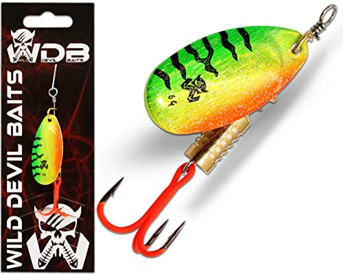 Wild Devil Baits Spinner Raubfisch Köder Kunstköder Spoon Angelköder (12g, Fire Tiger)