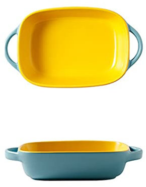 Platos for hornear de cerámica, platos de cerámica, utensilios for hornear, Platos for hornear pequeños de cerámica con asa Plato for horno, Cacerola for hornear lasaña for asar Cacerola for hornear r