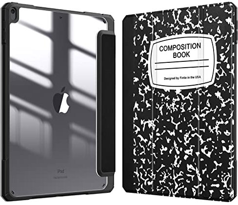 Fintie Funda para iPad Air 3ª Gen de 10.5 2019 / iPad Pro de 10.5 2017 - [Soporte para lápices integrado] Funda a prueba de golpes con carcasa trasera transparente transparente, libro de composición