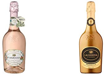 La Gioiosa Prosecco Rose DOC Millesimato, 1 x 750ml, label may vary & Prosecco Gold, Gift for Mums, Dads and friends, Ideal for celebrations and parties - 75cl