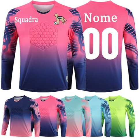 OPUTWDF Maglia da Portiere da Calcio Uomo Personalizzabile Maglia Portiere Bambino Personalizzata Nome Numero Logo Personalizzabili