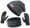 ANCEER Wintermütze Schal Handschuhe Set mit Dicke Thermo Fleecefutter, 3in1 Mütze, Schal & Handschuh-Sets für Herren Damen Winter Beanie Mütze Schal Unisex Grau