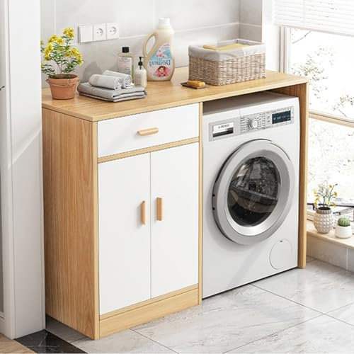 SBCC Washing Machine Balcony Integrated Storage Cabinet, Bathroom Balcony Kitchen Storage Rack Drum Type Washing Machine Rack, (size: 100/120cm) (Size : 120cm)