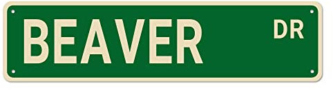 Beaver Dr. Straßenschilder, Biber-Dekor, Biber-Schild, Geschenk für Biberliebhaber, Wanddekoration für Zuhause/Einfahrt/Männerhöhle/Bar, hochwertige Metallschilder, 40,6 x 10,2 cm