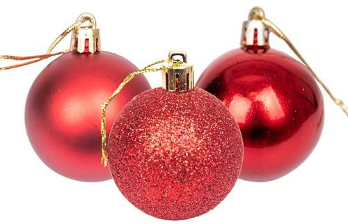 50mm/18Pcs Christmas Baubles Shatterproof Dark Red, Christmas Tree Decorations Ball Ornaments Balls Xmas Hanging Decorations Holiday Decor - Shiny,Matte,Glitter