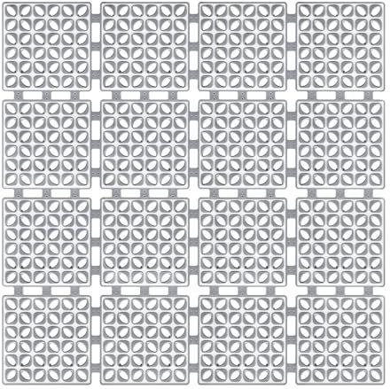 Tapis de douche antidérapant 60 x 60 cm – Tapis antidérapant pour la douche avec ventouses sans BPA – Tapis de douche pliable et découpable, antidérapant, résistant à la moisissure (60 x 60 cm, gris