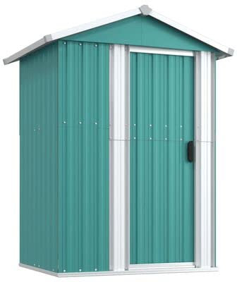 ZEYUAN Geräteschuppen, Gartenhaus, Fahrradunterstand, Gartenhütte, Schuppen Garten, Gartenhäuser, Lagerschuppen, Grün 126x97,5x177 cm Verzinkter Stahl
