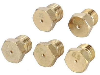 BODYA 5Pcs Brass Gas Jet Nozzles Burner Nozzles, LPG Gas Jet Set Gas Hob LPG Conversion Kit Propane Injectors