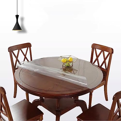 Zhaomi Pellicola Protettiva per Tavolo Rotondo in PVC Trasparente, Copertura Impermeabile per Tovaglia da 0,8mm, Plastica (Diametro 100cm/39in)