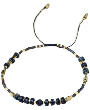 boximiya tianranzhenzhu shoulian Reisperlen Handgewebte Perlen Stein Armbänder Damen, Armbänder Weben Verstellbar, Gute Reise Geschenk Talisman Wunsch Sicherheit Wohlstand