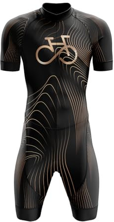 VOXCAUTQ Triathlon Anzug Herren,Herren Pro Fahrrad Skinsuit Kurzarm,Einteiliges Radtrikot,Triathlon Einteiler Kurz - 3Taschen für Wettkampf Run, Cycle, Swim (Typ-2,XL)