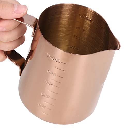 CTCOIJRN Milk Frothing Pitcher, 550ml/18oz Milk Frother Cup 304 Stainless Steel Thickened Espresso Milk Steaming Pitcher, Milk Coffee Cappuccino Latte Art