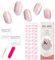 Boloshine Halbgehärtete UV Gel Strips, 20Pcs Salonqualität Gel Nagellack Aufkleber, Nagelfolie Selbstklebend, Langanhaltende Nagelaufkleber UV/LED-Lampe Erforderlich, Kirschblüten-Dämmerlicht