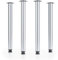 ATM® Lot de 4 pieds de table argentés - Hauteur 710 mm - Hauteur réglable - Diamètre 60 mm - Pieds de bureau - Charge maximale : 75 kg par pied