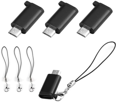 4 Pack Adaptador USB C para Micro USB, USB C Feminino para Micro USB Macho Tipo C a Micro USB, Soporte de Carga y Sincronización Rápida para Samsung Galaxy S7/S7, Huawei P Smart/P8 Lite/P9 Lite