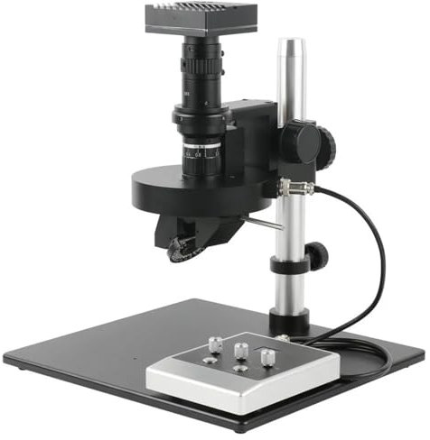 Microscope Accessories Kit 4K 2K 1080P HDMI Industrial Video Measuring Microscope Camera 2D 3D 120X Zoom C-Mount Lens 360° Electric Rotation Microscope Slides