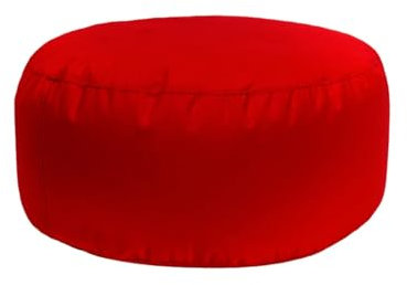 Bruni Pouf L rouge – Pouf rond pour l'intérieur et l'extérieur comme repose-pieds, coussin de yoga, coussin de méditation, fabriqué en Allemagne