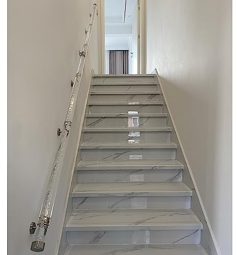 GXXINGIN Durchsichtiger Acryl-Handlauf für Treppen, strapazierfähiger, Rutschfester, transparenter Handlauf für Innentreppen, Komplettset, Treppengeländer zur Wandmontage, benutzerdefinierte Größe (F