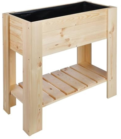 pflanztrog aussen Winterfest,deroma pflanzkasten Millennium,HI Hochbeet 92×41×80 cm KiefernholzGeeignet für Garten, Terrasse, Schlafzimmer, Wohnzimmer