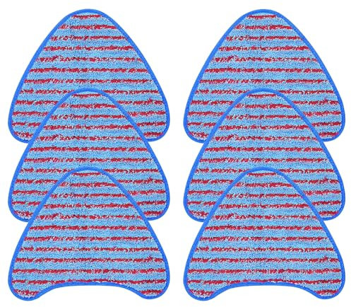 KEEPOW Pads for Vax Steam Mop, Steam cleaner Pads Compatible with Vax S85-CM, S86-SF-CC, S86-SF-C, S86-SF-P and More, 6-Pack Red & Blue for vax steam mop replacement pads